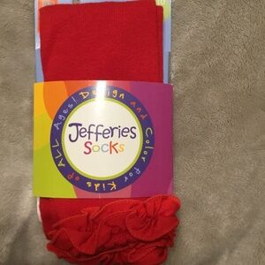 Jefferies Socks Red Footless Tights Size 8-10 years
